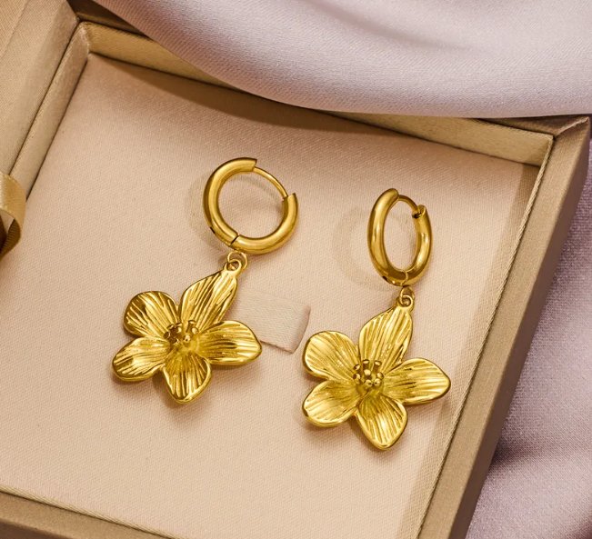 Golden Bloom Hoops