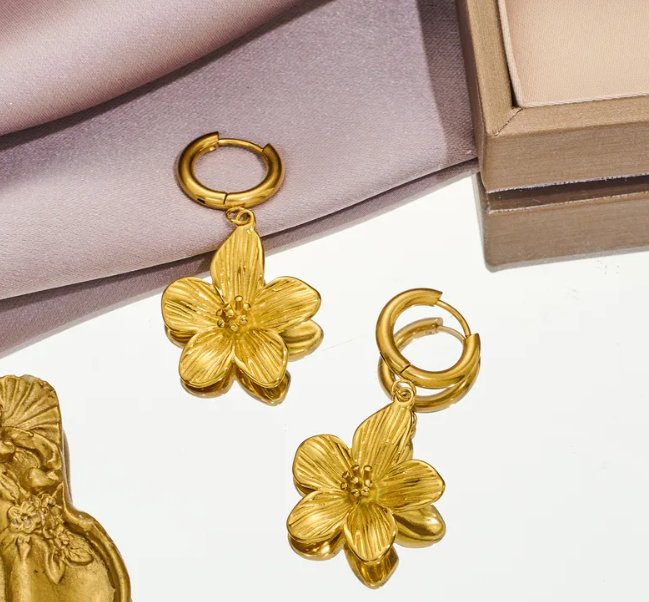 Golden Bloom Hoops